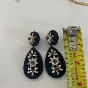 J Crew Navy Crystal Earrings